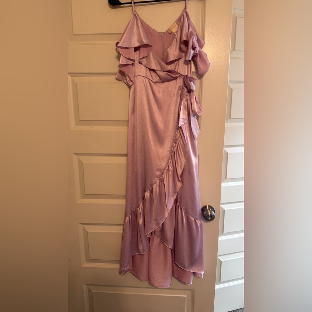 Altar'd State Lavender Ruffled Maxi Dress